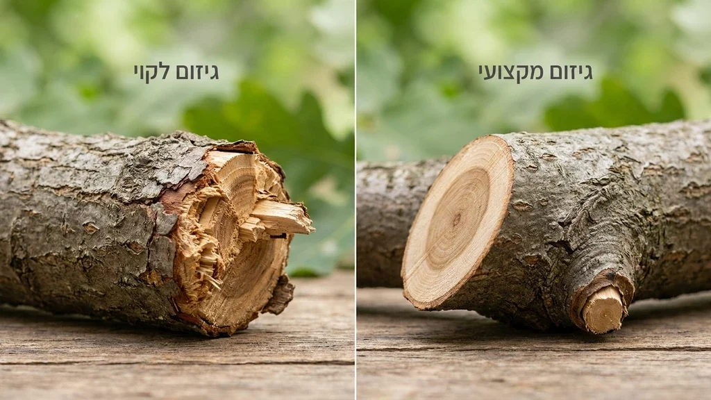 חיתוך מדויק ומקצועי השומר על בריאות העץ