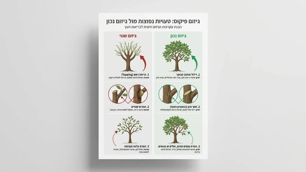 גיזום עץ פיקוס בסביבה עירונית למניעת נזקים